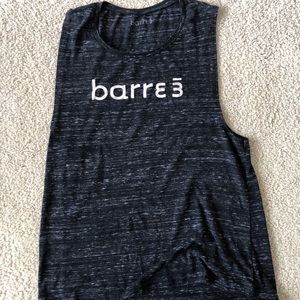 Barre3 Black marbled tank top